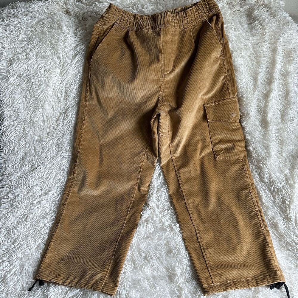 The North Face Men’s Size L Corduroy Cargo Pants Drawstring Elastic Waist